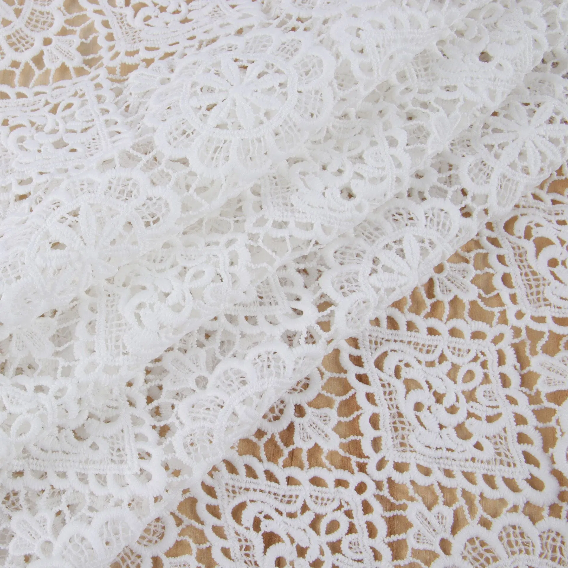 Milk Silk Lace Dress Accessories Hollow Fabric Flower Square Embroidery Full Web Lace