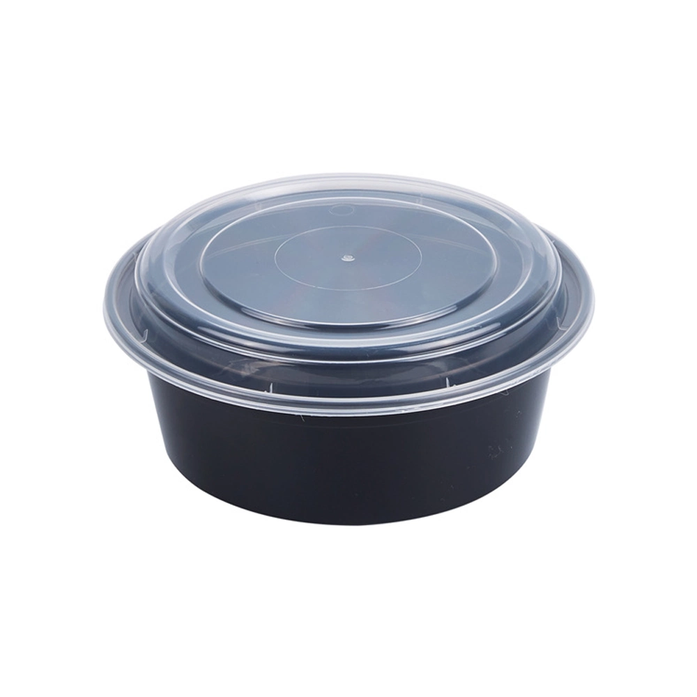 ODM Service Bulk Disposable Food Storage Tray Plastic Black PP Lunch Box with Lids for Fast Meal