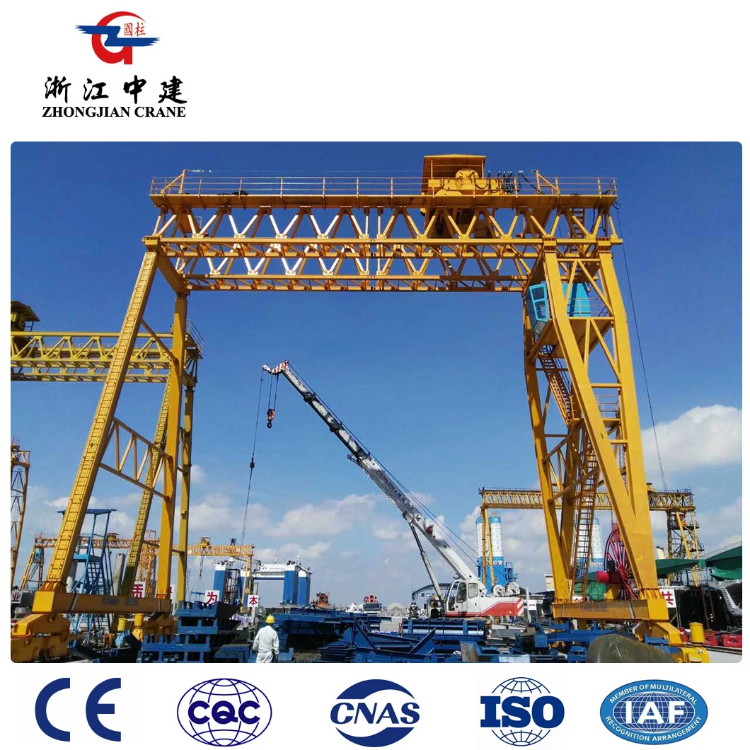 10t~300t DIN Standard Double Girder Gantry Crane with Open Winch