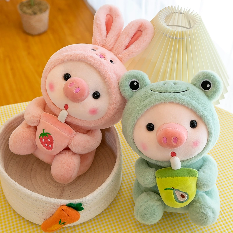 Multi cores valentine Gift Bubble Tea Milk Kawaii plush Brinquedos bonitinho Chá de leite Pig peluche