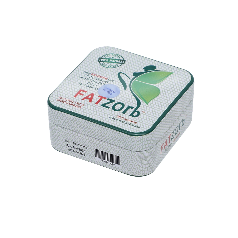 Fatzorb OEM/ODM Effection fuerte pérdida de peso adelgaza 36 cápsulas cápsulas con caja de hierro