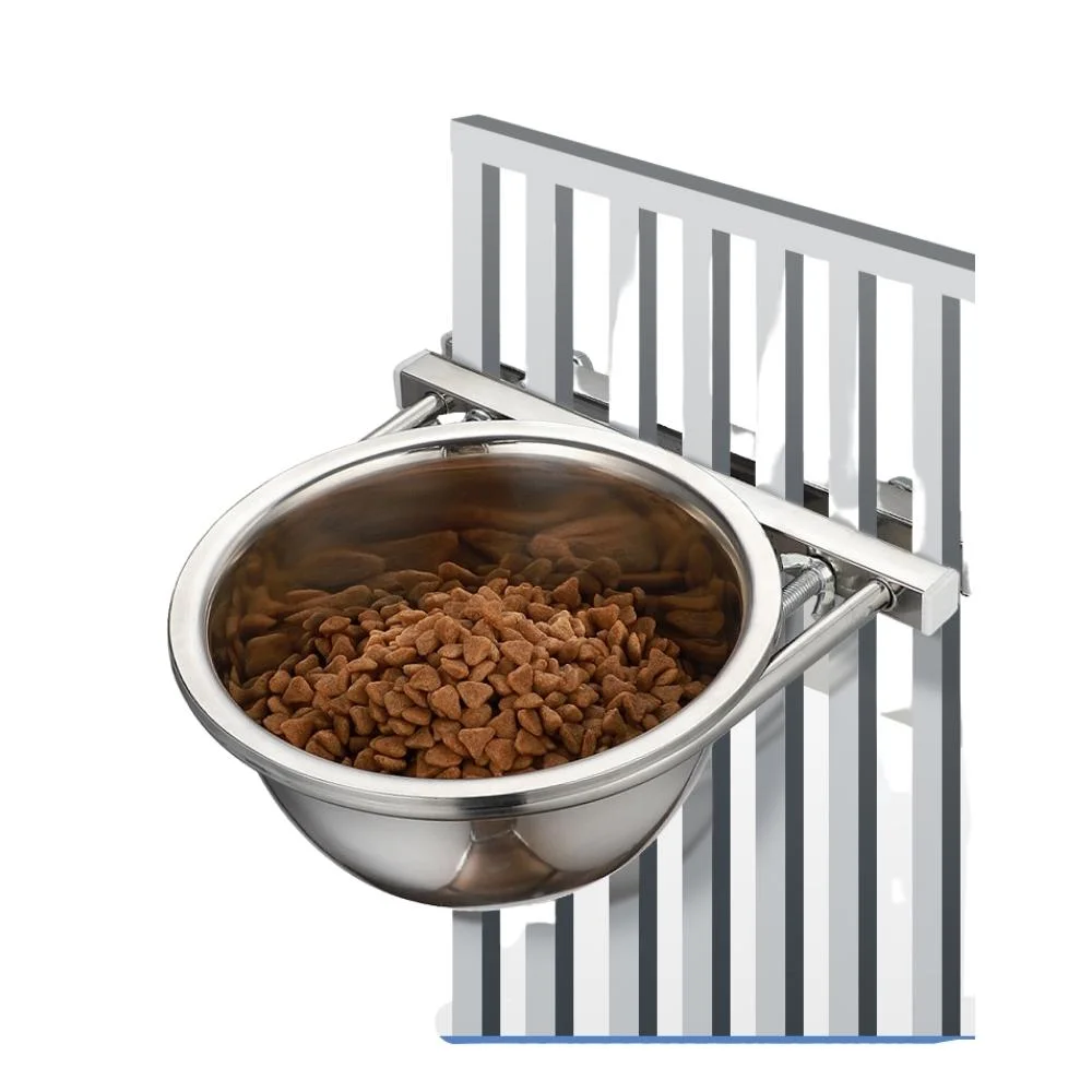 Cage Stainless Steel Pet Bowl Food Hanger Water Drinking Feeding Tools Wbb19232