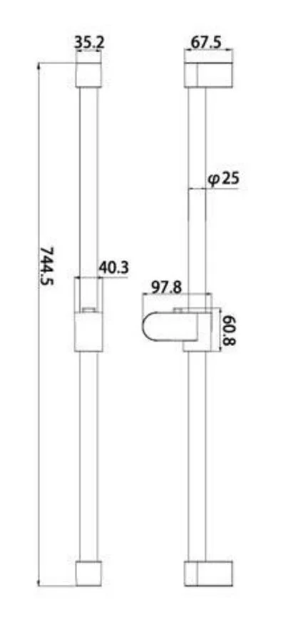 Bathroom Accessories Economic Stainless Steel Wall Mounted Sliding Bar, , Shower Bar Shower Sliding Bar with ABS Chrome Wall Bracket