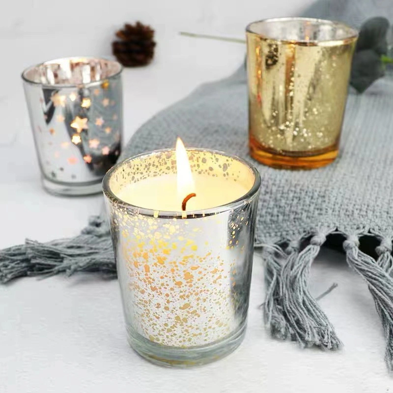 Popular Starry Sky Electroplating Candle Cup Candlestick Home Decoration Process Glass Candle Holder Empty Cup Decoration