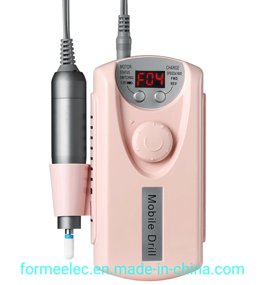 Electric Nail Drill Rechargeable Manicure Drill 25W Portable Nail Drill Machine