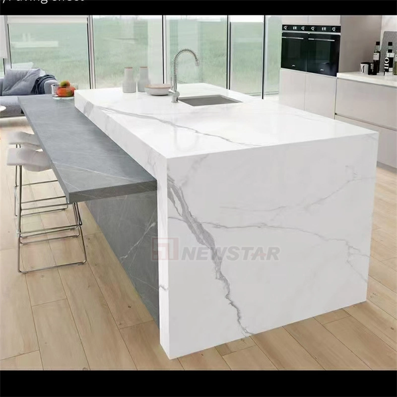 Newstar Itália Carrara agregado de quartzo branca e uma mesa de jantar de cozinha Bancada Hotel Apartamento Bancada de cozinha