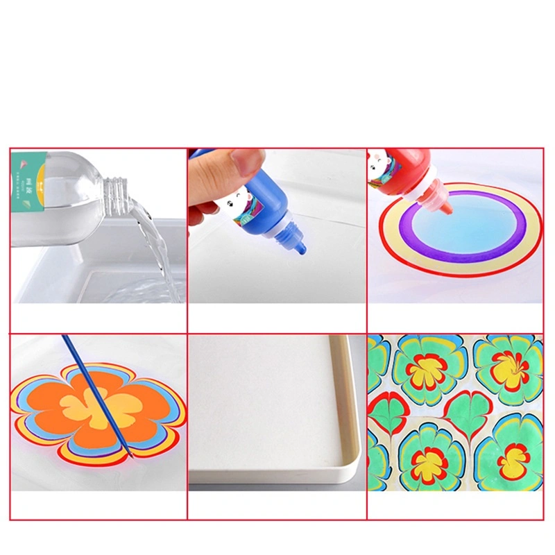 DIY Zeichnung Pinsel Kunst Werkzeug Wasser Marmorierung Farbe Kit
