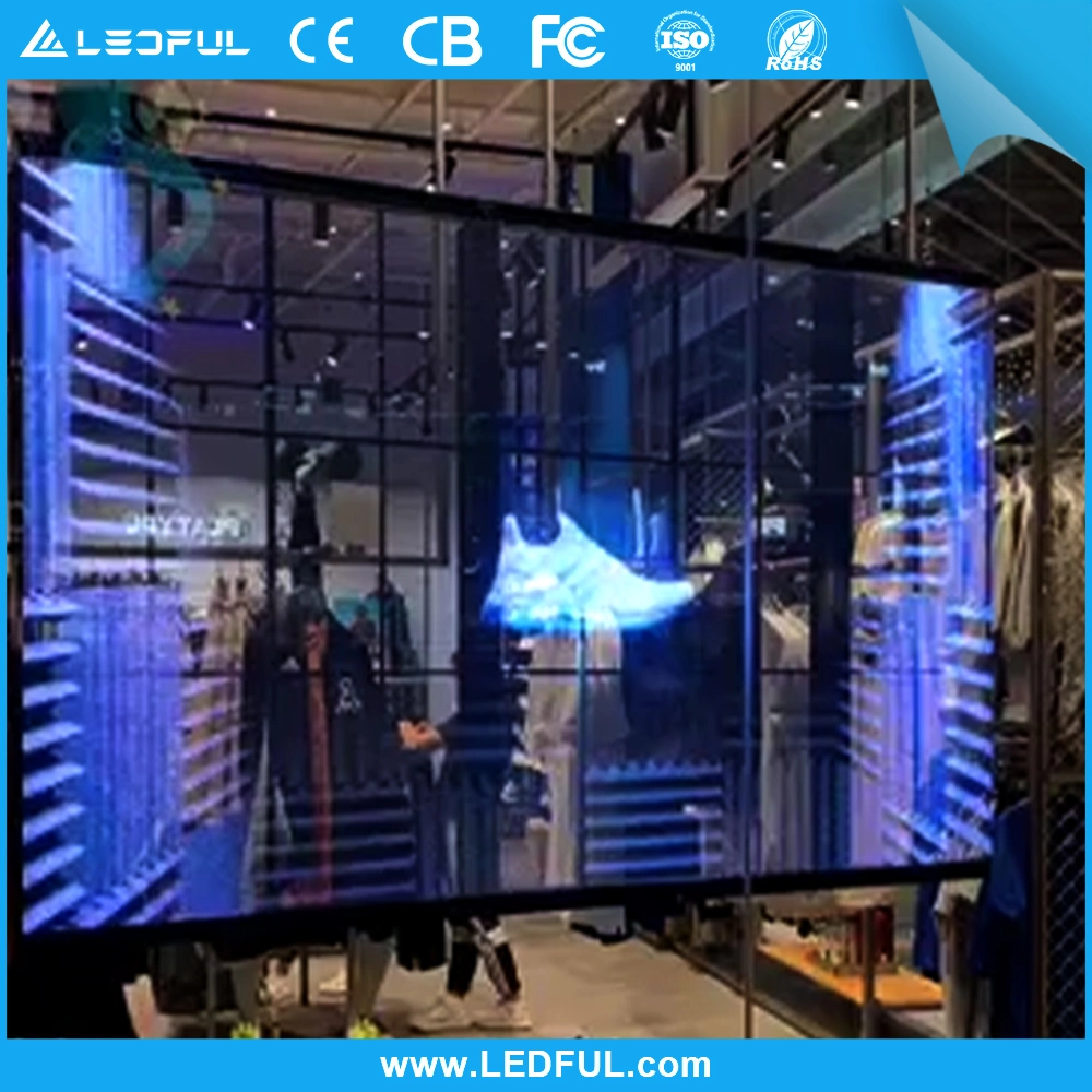 Clear Transparent LED Video TV Wall P3.91mm Indoor LED Mesh Curtain Digital Signage Displays 3D LED Screen P3.91