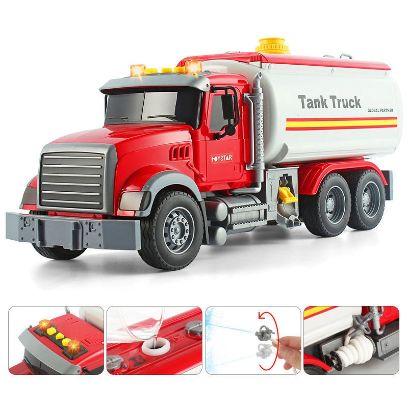 Kids Toys Factory Transporter Trucks Friction Power Vehicle Inertia Car Children Tank Truck with Music and Light for Boy