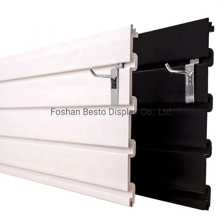 China Manufacure White Display PVC Plastic Slatwall for Bike Shop Display Design Decoration