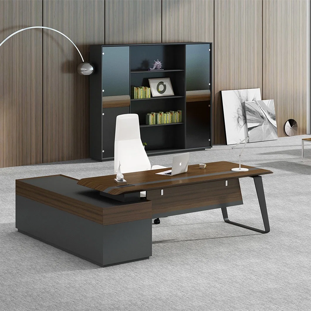 Office Furniture Nordic Executive CEO President Office Table Design Wooden Luxury Office Desk Set