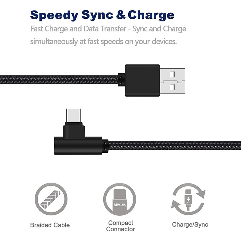 Fast USB Charger Cable Box Packaging Braided Micro USB Charging Data Cable Type-C