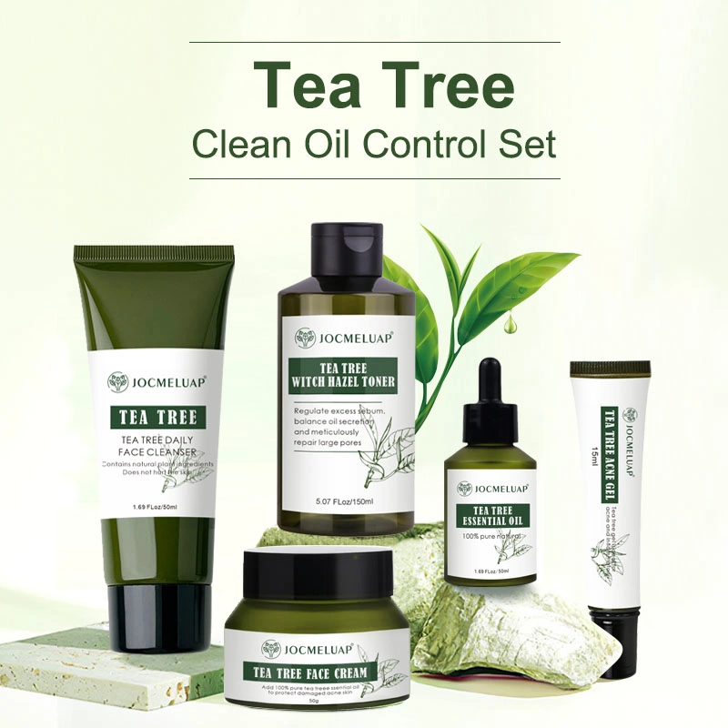 Private Label Best Anti Acne Whitening Product Vegan Herb Skin Care Organic Tea Tree Face Skin Care Set