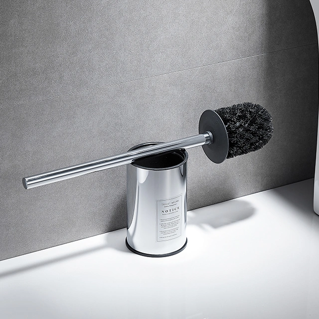 Nc9898-MB1 Light Luxury SUS304 Bathroom Accessories Free Standing Matt Black Round Toilet Brush Holder