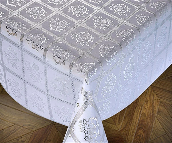 137 Cm Vinyl PVC Lace Crochet Tablecloth with Roll Gold/Silver Coated