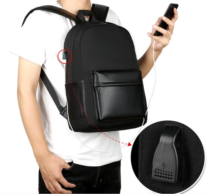 Travel Laptop Men&prime; S Computer Backpack Logo Customized with USB Charging Port Sports Backpack Business Casual Gym Backpack Bag Student Teenagers Backpack