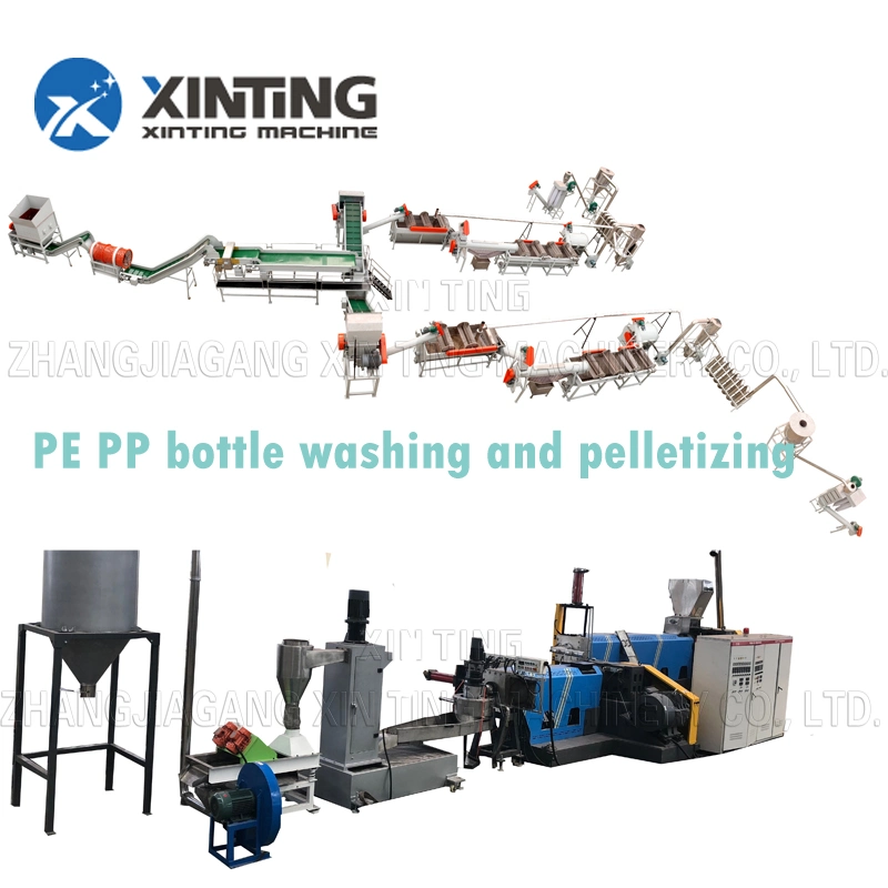 Waste/Consumer Plastic PE/PP/Pet Strap/HDPE Bottles /Films/Wovenbags Recycling Crushing Washing Drying Granulation/Pelletizing/Granulator Production Line