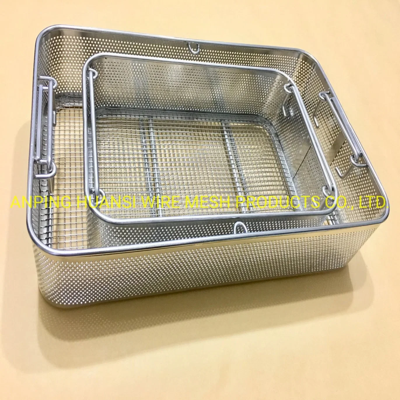 304 Stainless Steel Mesh Baskets for Surgical Instruments Sterilization