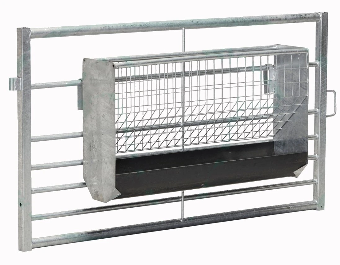 Custom Galvanized Steel Hanging Hay Rack with Trough L: 1, 20 M