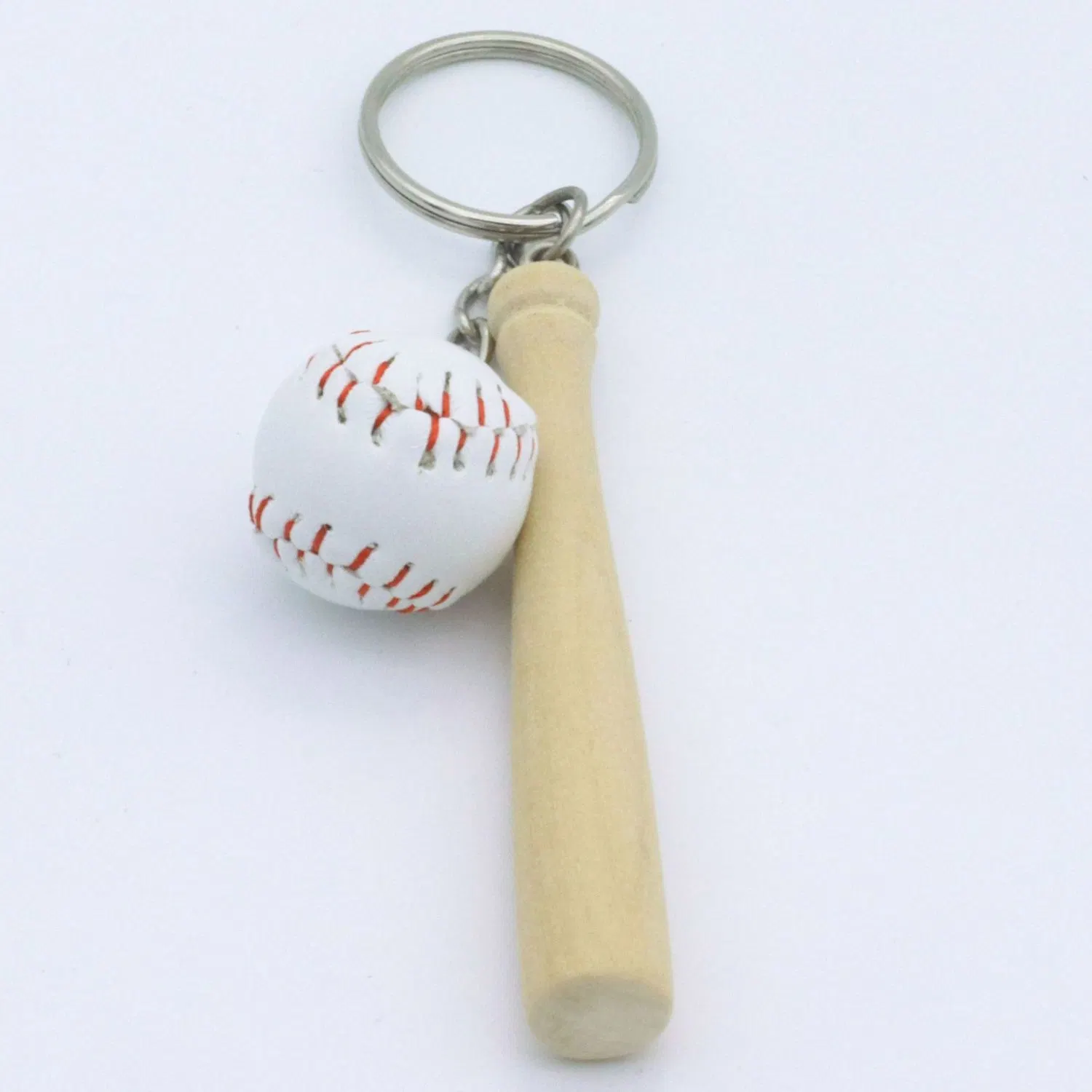 León diseño de fábrica de la cadena de softbol de 2cm Colgante Pendant Wholesale/Supplier bola pequeña vara larga Llavero Accesorios Artesanía de madera personalizados Llavero de béisbol