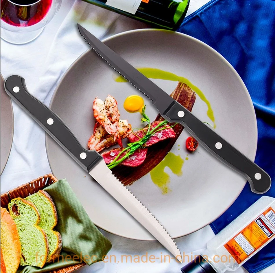 Utensilios de cocina la cena 4.5inch cuchillo cuchillo bistec de acero inoxidable de 4,5" Cuchillo bistec serrada