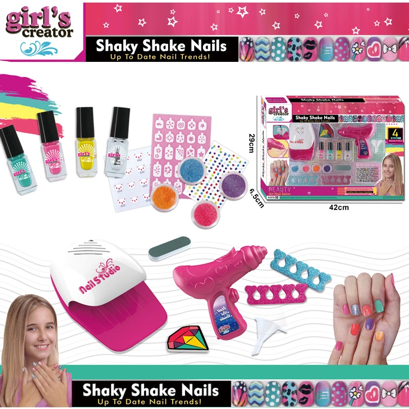 Tombotoys Girl's Creator Shaky Shake DIY Beauty Nail Manicure Kits Wholesale/Supplier Children Girls Toys Kids Nail Toy