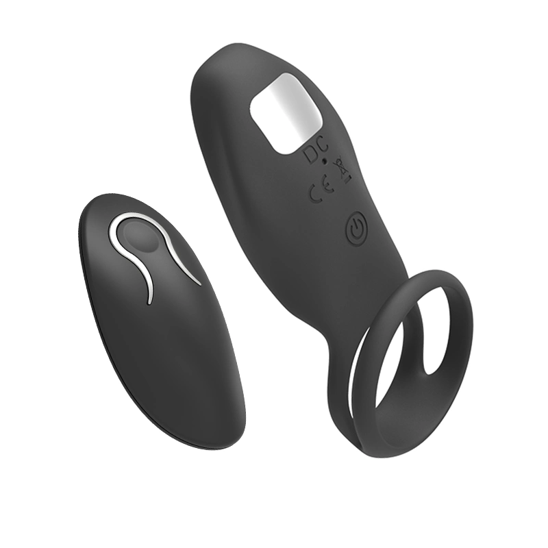 Loja de brinquedos do sexo masculino Silicone G Spot vibração dupla cordões Anal Controle remoto sem fio pénis Cock Ring