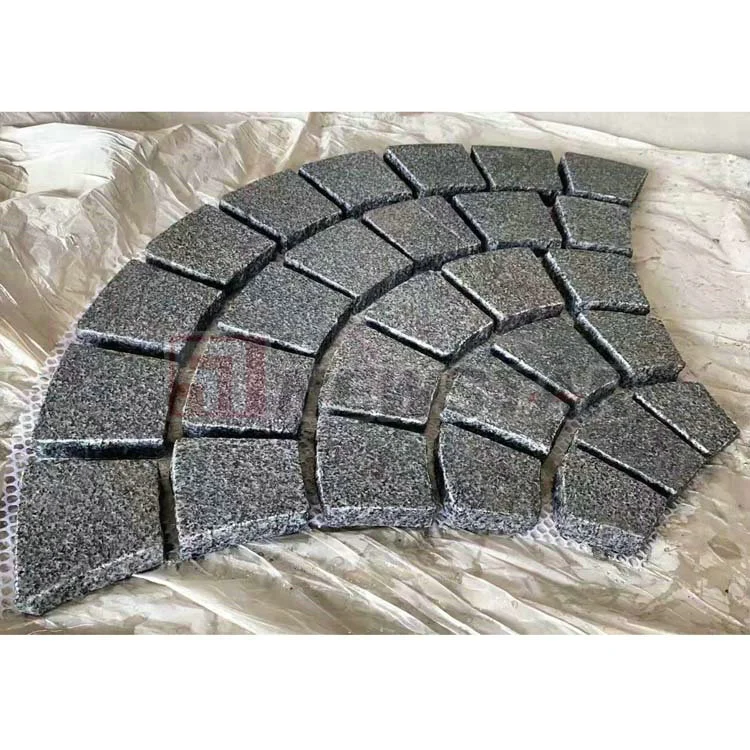 G684 Cobblestone Black Granite Flamed Natural Stone Landscaping Paving