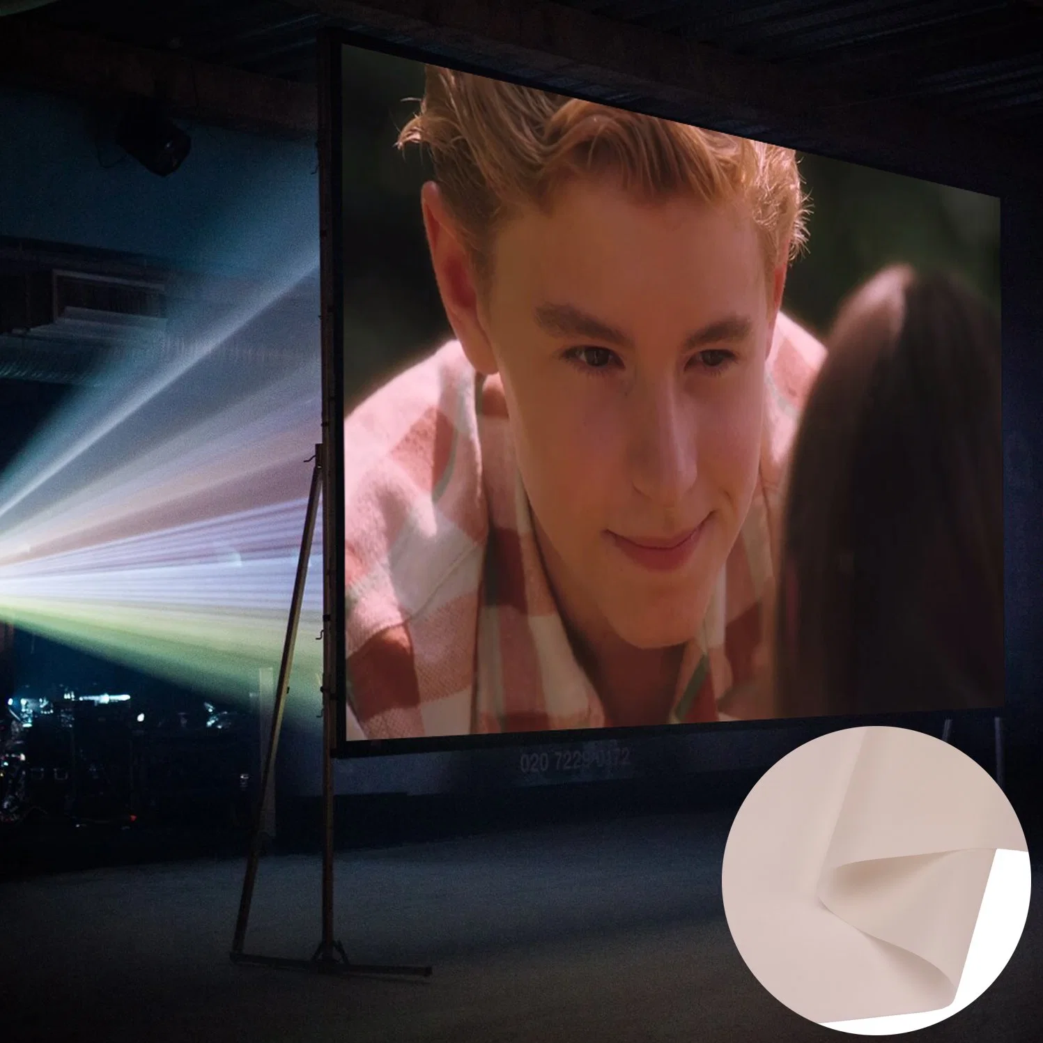 0.3Mm PVC beige Écran de projection arrière devant ou derrière un écran de projection du film