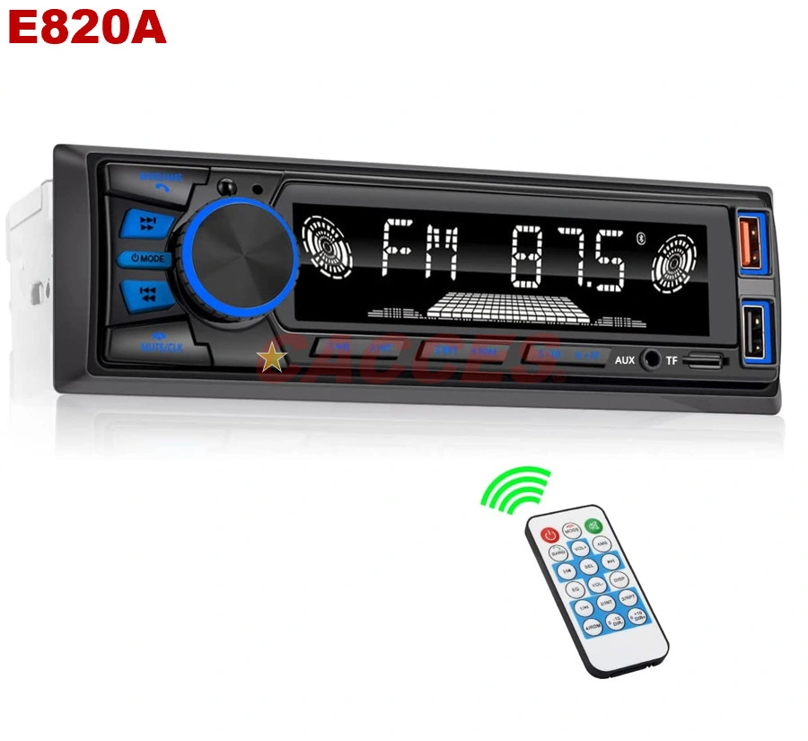 Radio de audio LCD DIN único Bluetooth estéreo para coche con ajuste de brillo APP Control MP3 Player admite llamadas manos libres por radio AM/FM Entrada auxiliar TF/EQ/USB rápido