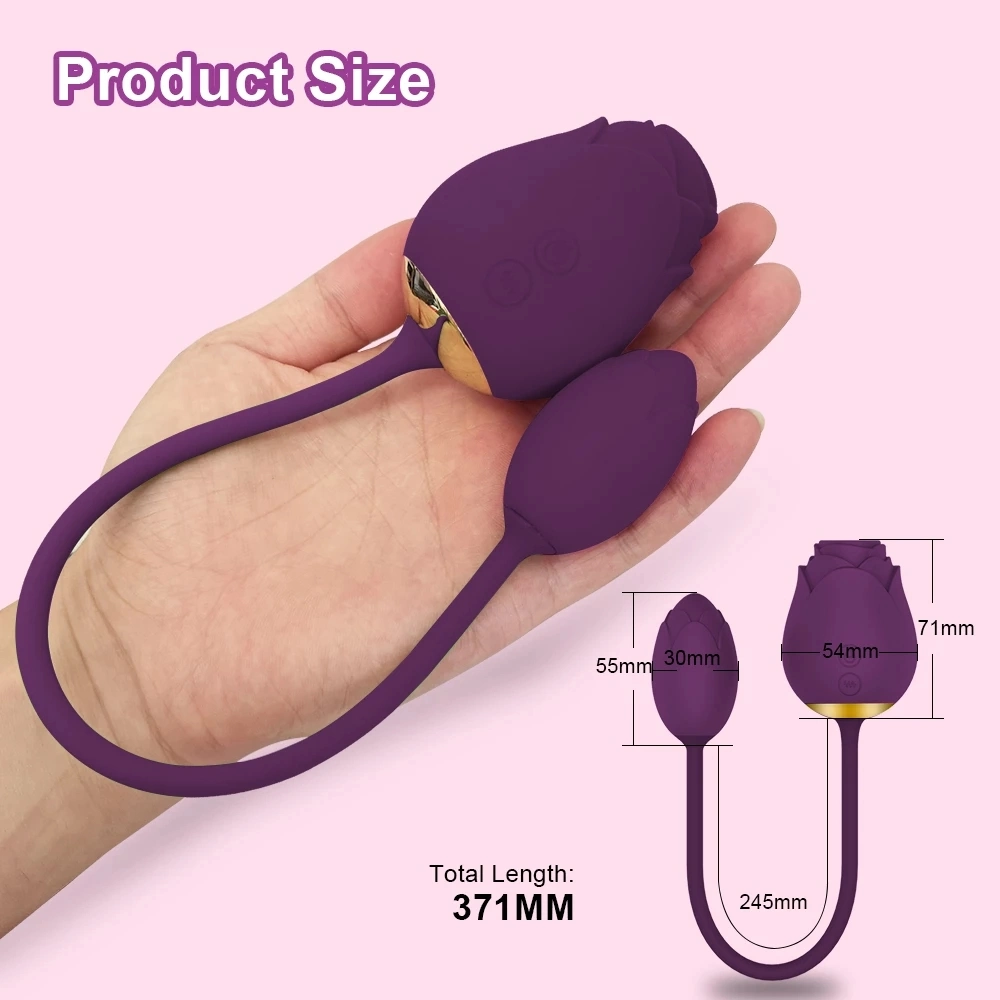 New Amazon Sex Toys Women Double Stimulation G Spot Orgasm 2 in 1 Rose Vibrator with Vibrating Jump Egg Massager Adult Toy