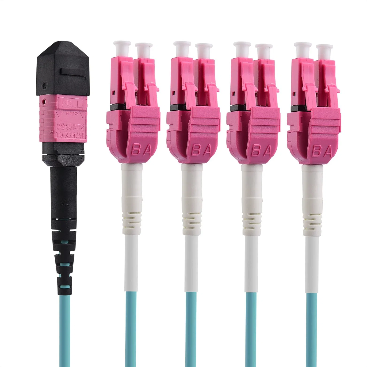 MTP to 4 X LC / 8 Fiber 10GB 40GB 50/125 Om4 Ofnp Multimode Fiber Optic Breakout Cable - Compatible with MTP/Mto Connectors