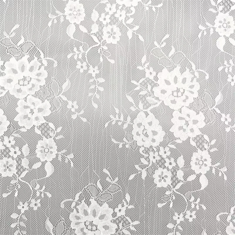 Yigao Textile Floral Pattern White Cord Net Guipure Flower Tulle Lace Fabric