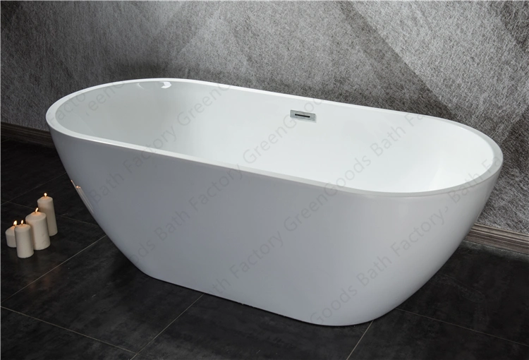 CE Certificate Luxury Free Stand Acrylic Freestanding Oval Bathtub for Sale