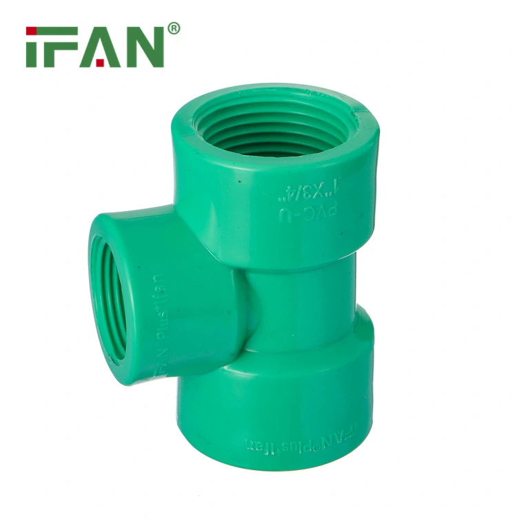 Ifan PVC/CPVC/UPVC Fitting Green Color Equal Tee with Thread