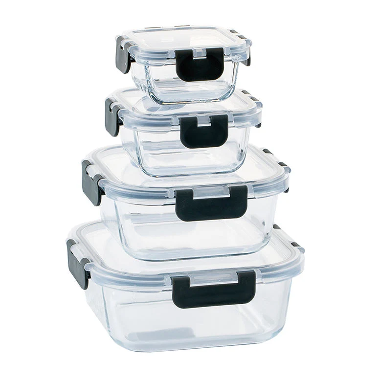 630ml Lunch Box Set Contenedor de almacenamiento de alimentos Microwavable resistentes al calor seguro Cristal Fiambrera