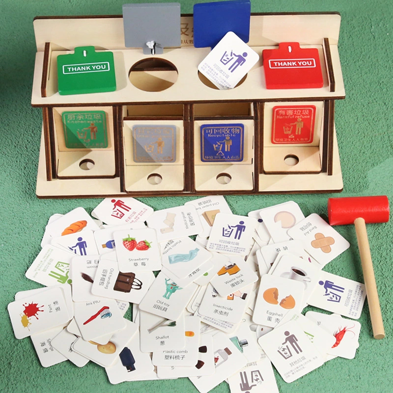 Children's Wooden Environmental Protection Garbage Classification Game