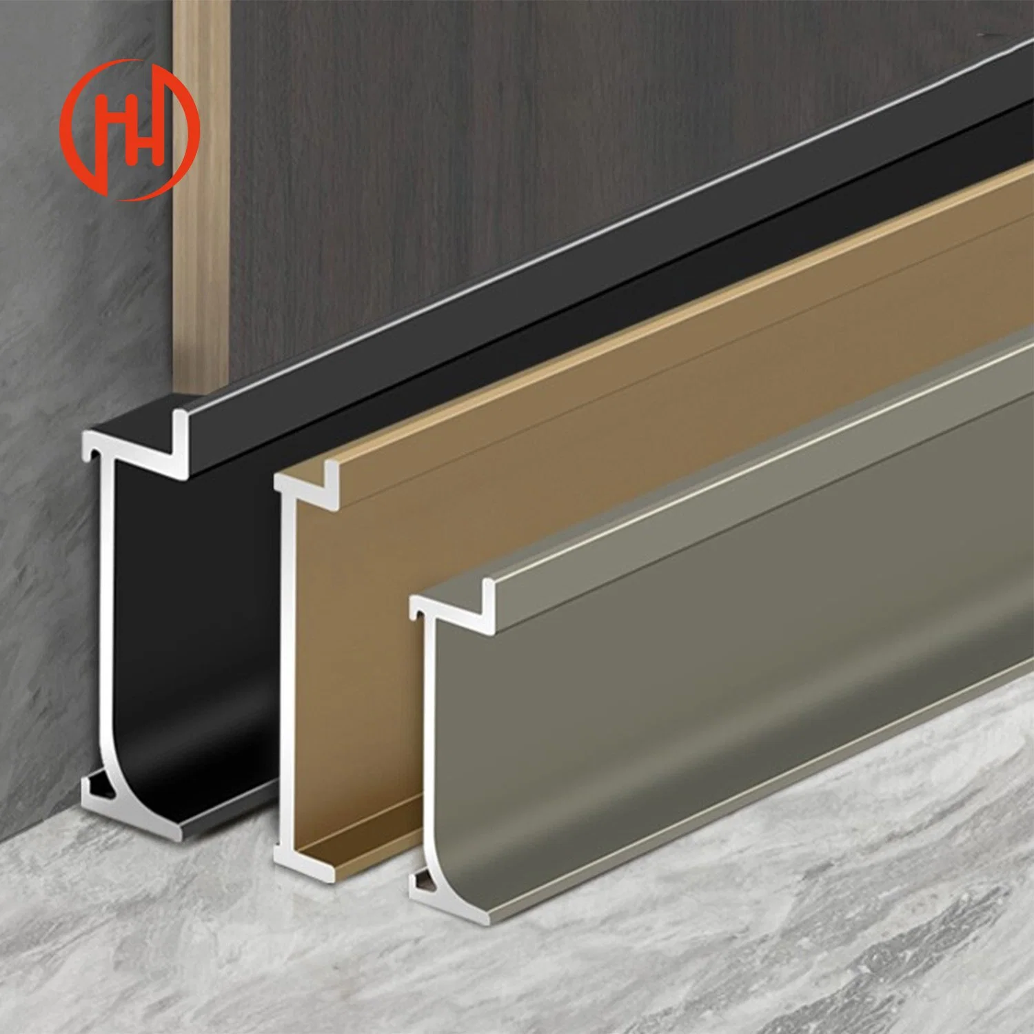 Pared baldosa borde decorativo aluminio placa base Skirting adorno decorativo Material