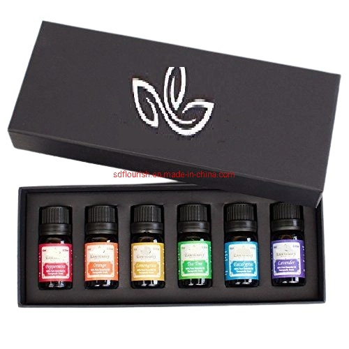 Classy Gold Stamping Easy Pack White Card Black Cmyk Printed Essential Oil/ Fragrance Oil/ Body Massage Oil Packaging Box