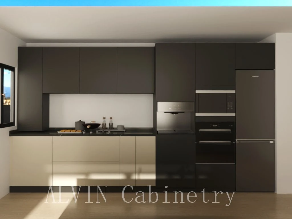 Modern I Sharp Kitchen Cabinet with Island Design