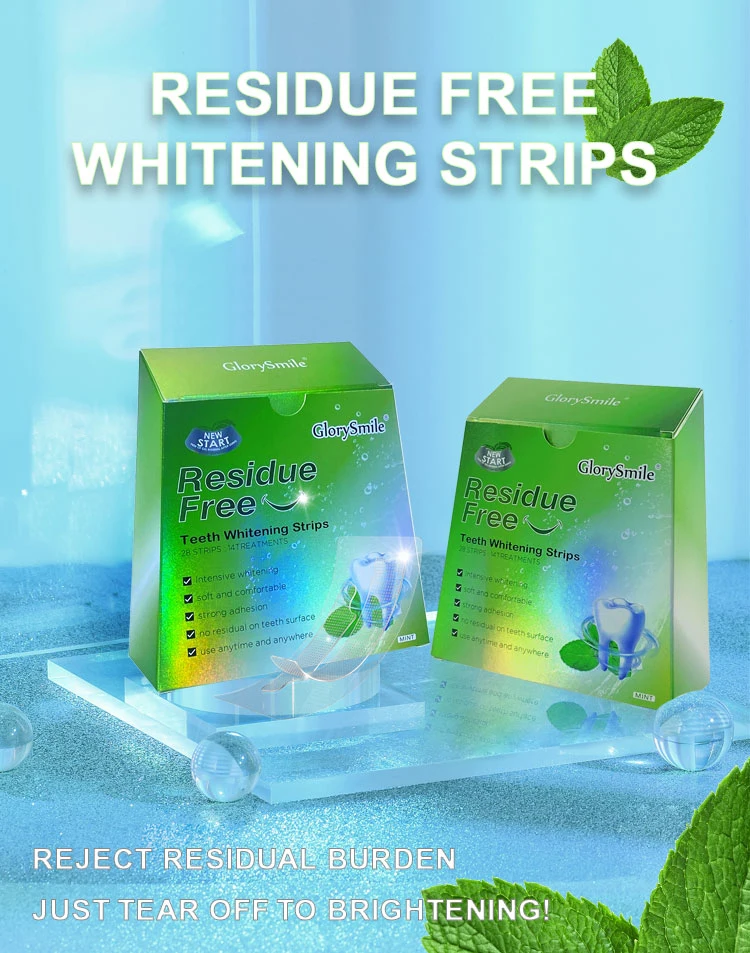 Glorysmile Teeth Whitening 6% Peroxide Mint Flavor Dental Bleaching Customized Teeth Whitening Strips