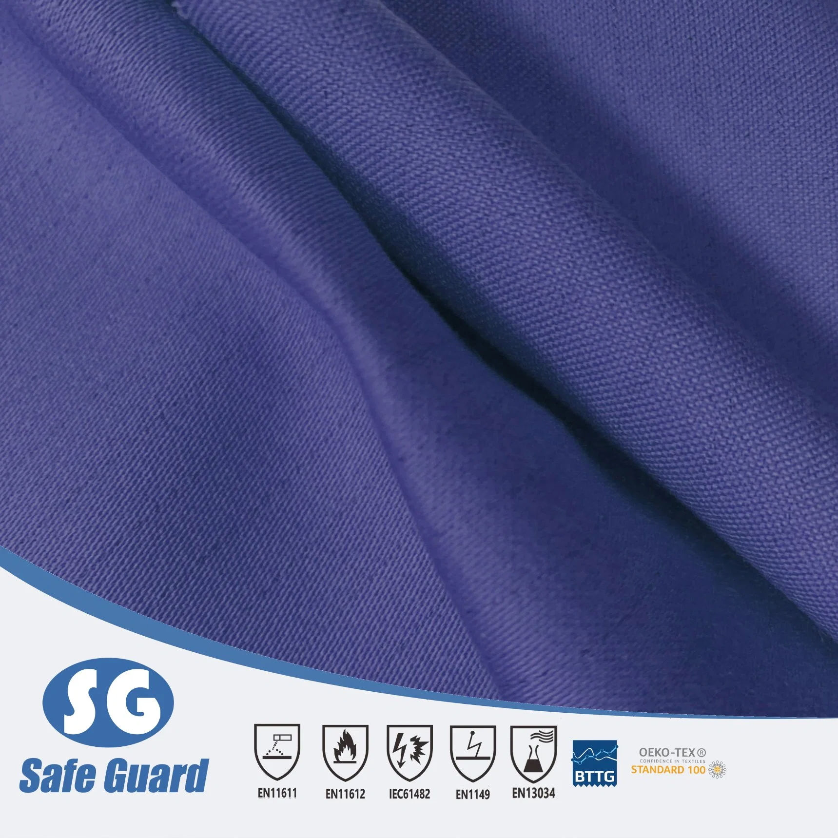 350GSM Red 99/1 Cotton Anti-Static Flame Retardant Satin Fabric for Protective Workwear