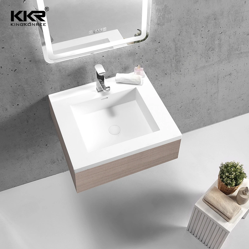 Europe Popular Design Stone Material Bathroom Cabinet Wash Basin