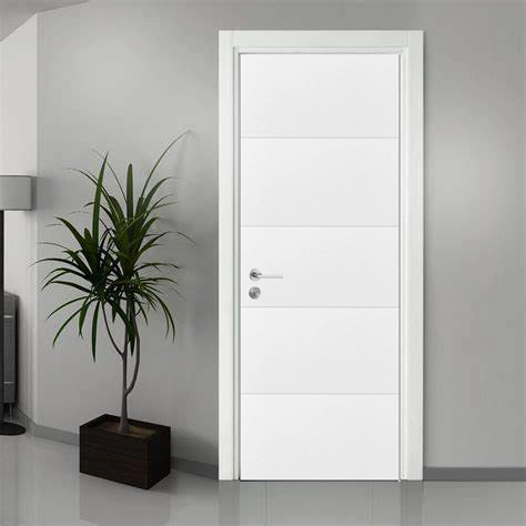 Luxury White Flat Flush Wooden Timber Door