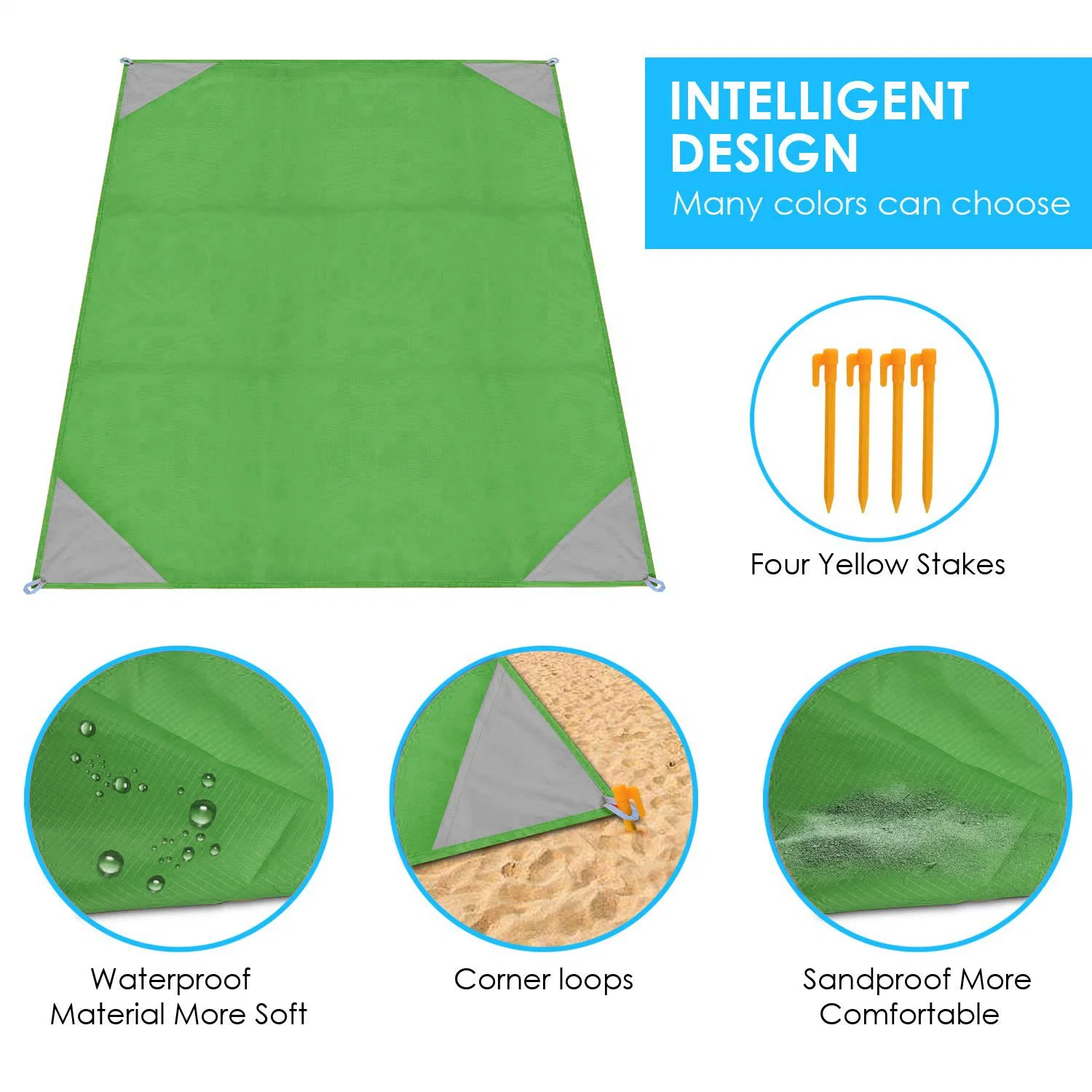 Popular Products Waterproof Beach Blanket Outdoor Custom Sand Free Mat