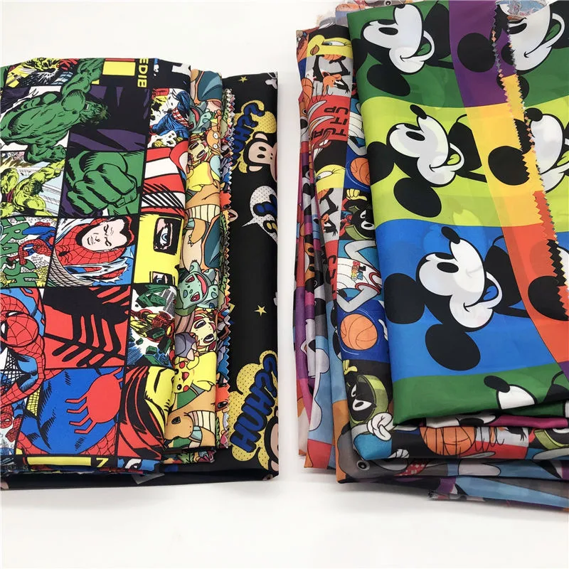 Hot Selling Nylon Polyester Twill Microfiber Fabric Paper Printed Anime Fabric for Beach Shorts Garment