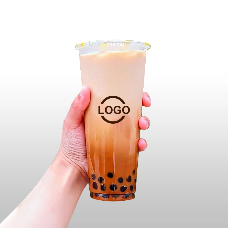 Summer Customize Logo Disposable Cup Plastic Milktea Ice Cream Boba Tea Salad Cups 300 500 700ml