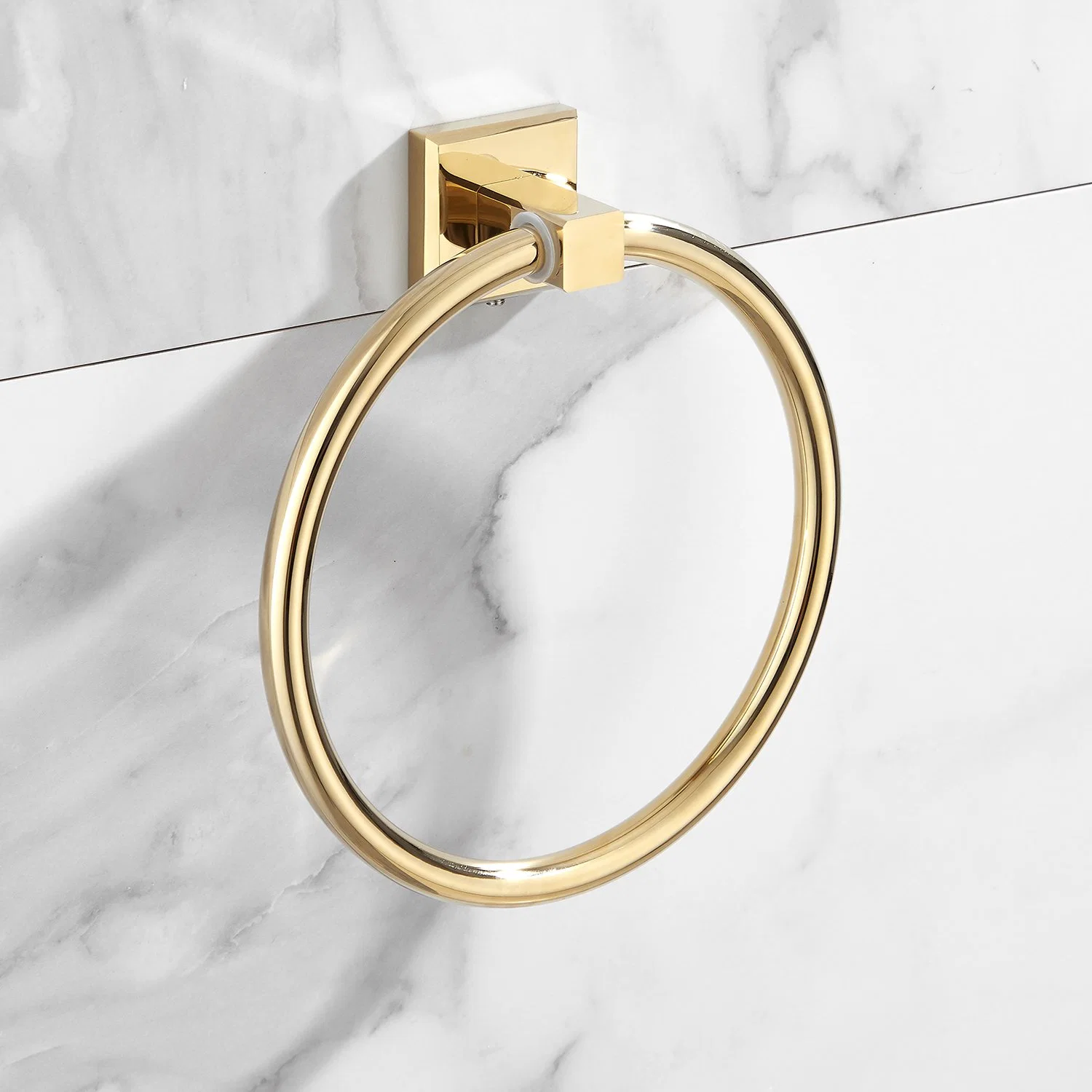 Modern Design Wall Mounted Golden Brass Towel Ring Chinese OEM Factory