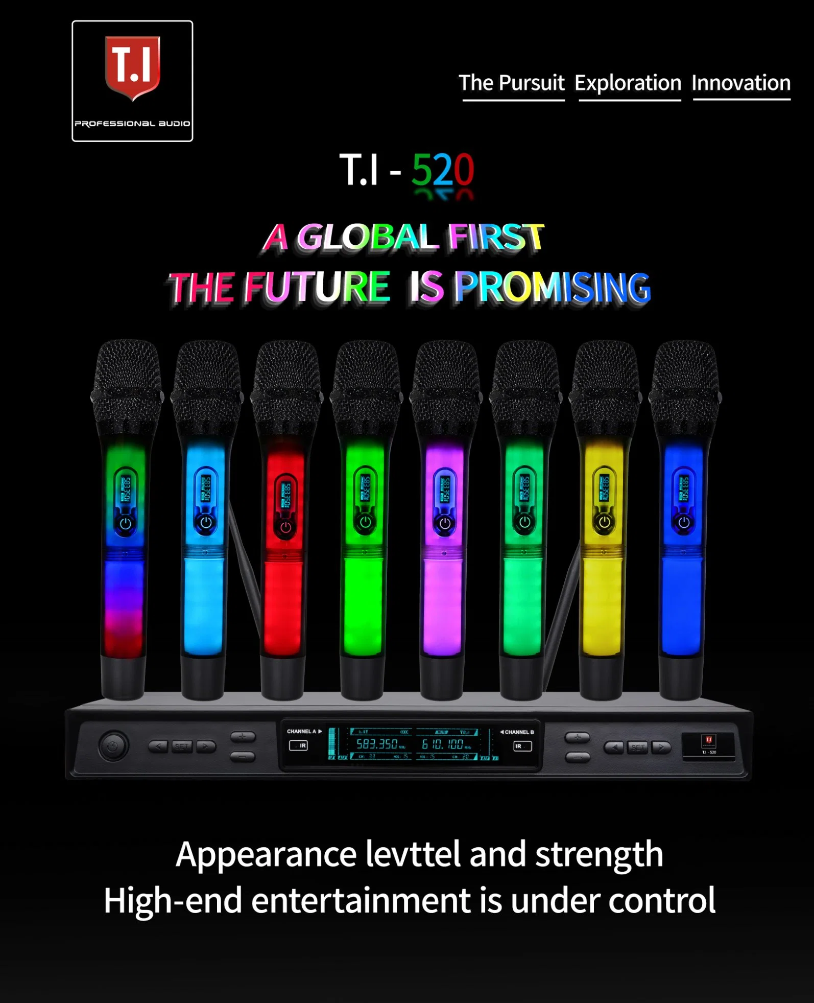 T. I-520 The Global's First Light-Emitting Microphone Wireless Bluetooth Mics