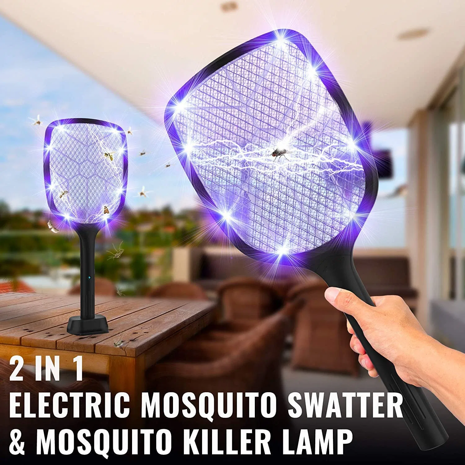 Wholesale/Supplier Price Hot Sale Rechargeable Electric Fly Swatter Mosquito Killer